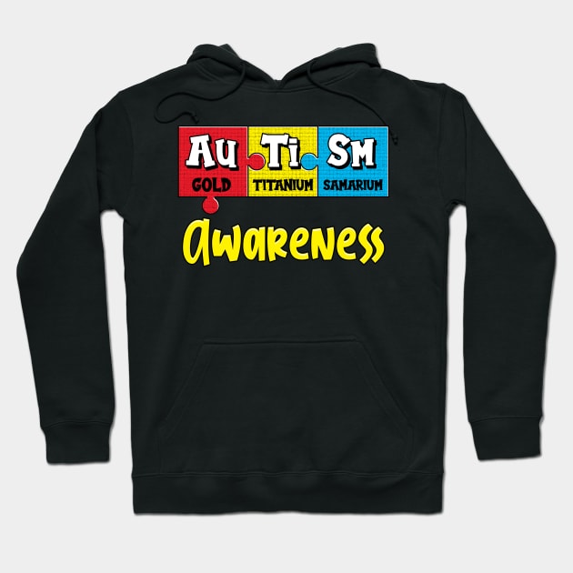Autism Awareness Puzzle Chemical Periodic Table Hoodie by theperfectpresents